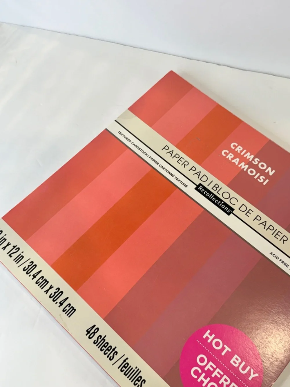 🆕 Crimson Cardstock Paper Pad 12x12 48 Sheets Acid Free